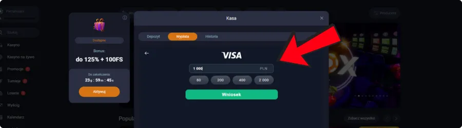 Voxcasino amount